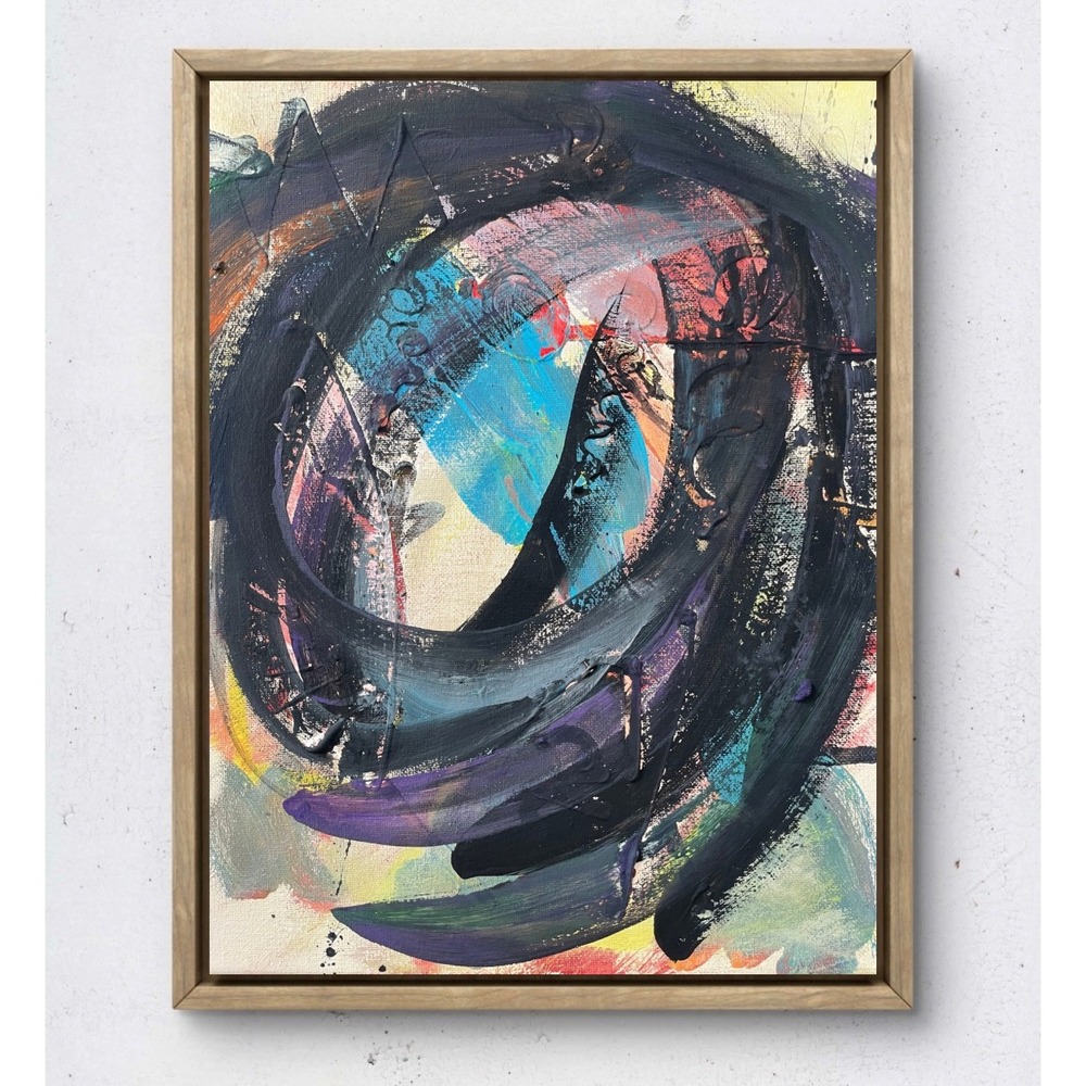 OMAN Original Abstract Expressionist Painting 11x14 Impression Canvas Wall Art